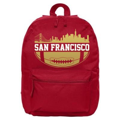 San Francisco Football Skyline 16 in Basic Backpack