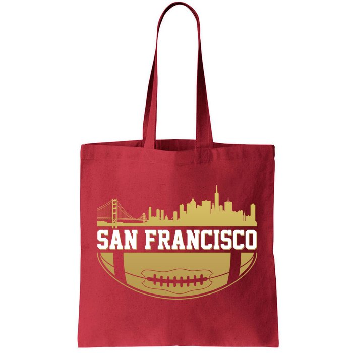 San Francisco Football Skyline Tote Bag