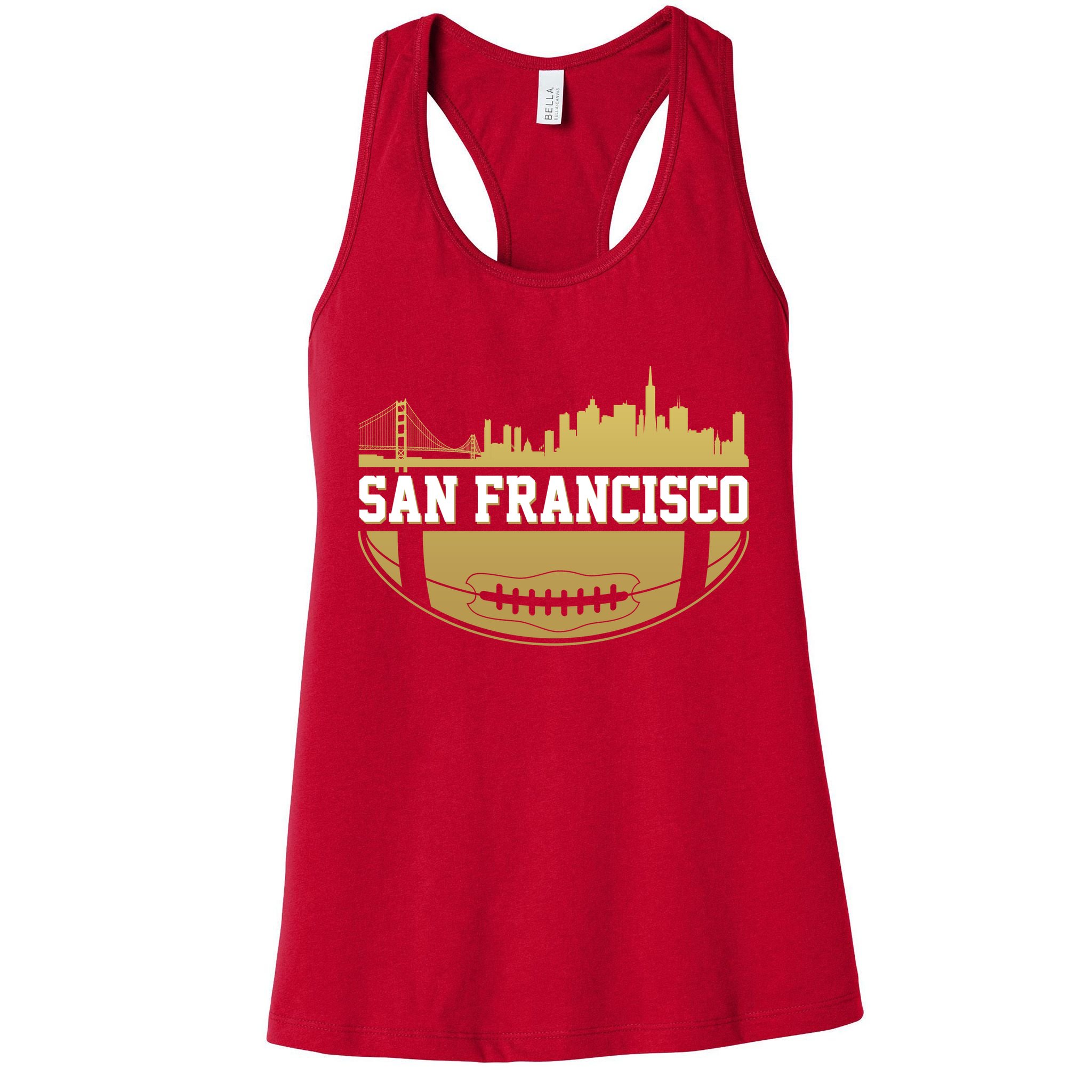 San Francisco Football Skyline Womens Tank Top