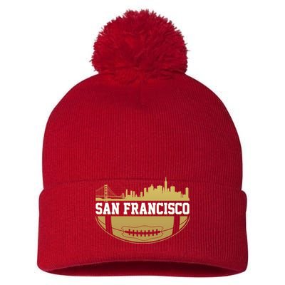 San Francisco Football Skyline Pom Pom 12in Knit Beanie