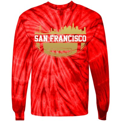 San Francisco Football Skyline Tie-Dye Long Sleeve Shirt