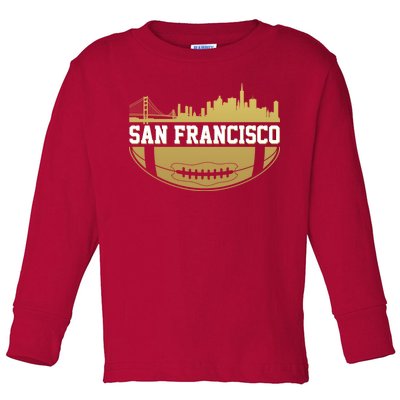 San Francisco Football Skyline Toddler Long Sleeve Shirt