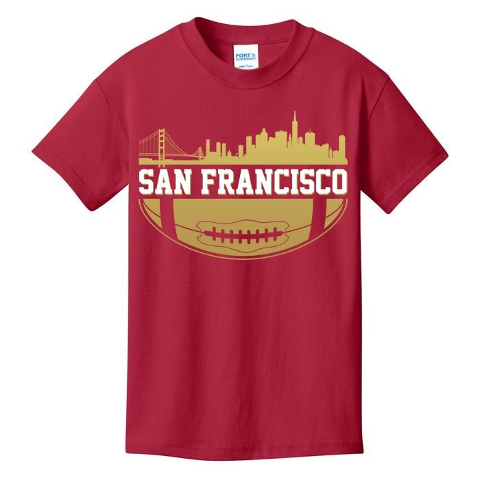 San Francisco Football Skyline Kids T-Shirt