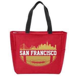 San Francisco Football Skyline Zip Tote Bag