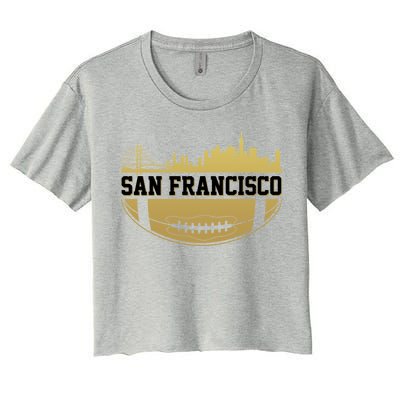 San Francisco Football Skyline Women's Crop Top Tee