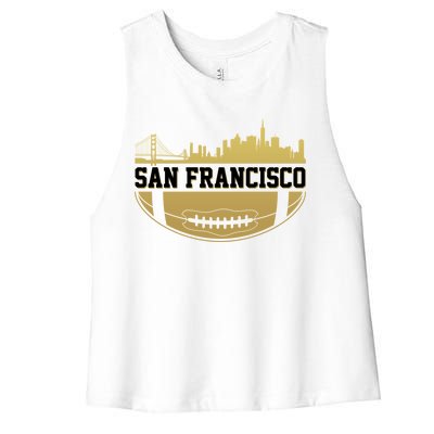 San Francisco Football Skyline Women's Racerback Cropped Tank