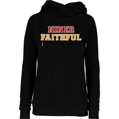 San Francisco Niner Faithful Womens Funnel Neck Pullover Hood