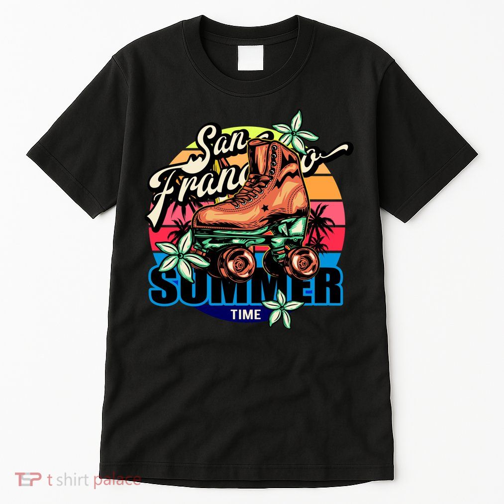 San Francisco Retro Roller Skates Tall T-Shirt