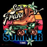 San Francisco Retro Roller Skates Tall T-Shirt