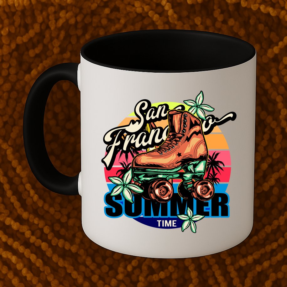 San Francisco Retro Roller Skates Mug