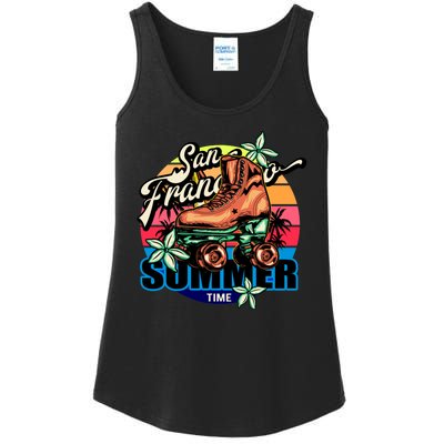 San Francisco Retro Roller Skates Ladies Essential Tank