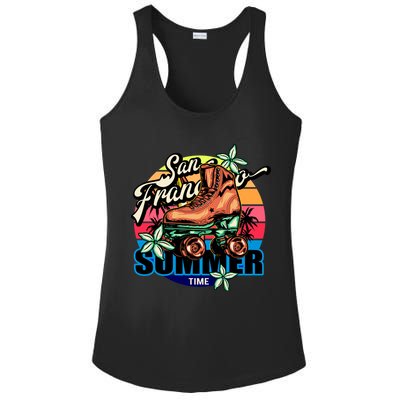 San Francisco Retro Roller Skates Ladies PosiCharge Competitor Racerback Tank