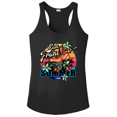 San Francisco Retro Roller Skates Ladies PosiCharge Competitor Racerback Tank