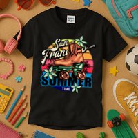San Francisco Retro Roller Skates Kids T-Shirt