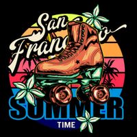 San Francisco Retro Roller Skates Kids T-Shirt