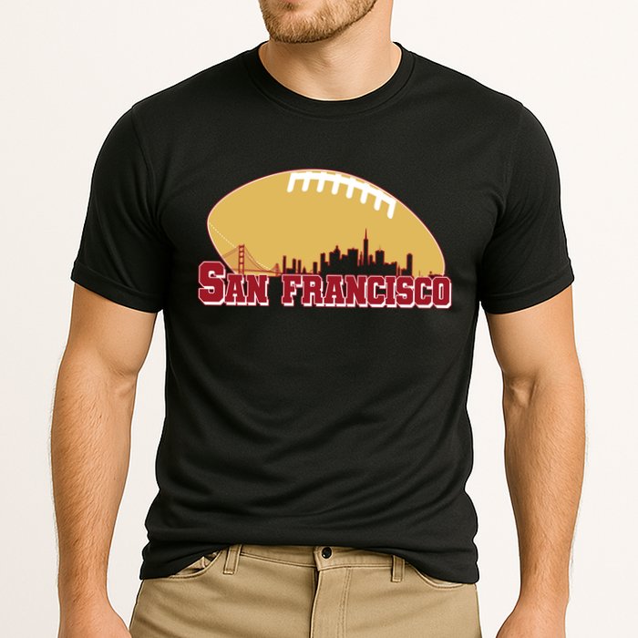 San Francisco Skyline Football Sports Fan Performance Shirt