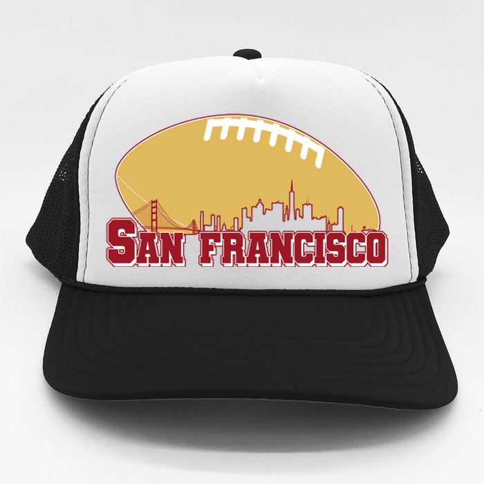 San Francisco Skyline Football Sports Fan Trucker Hat