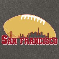 San Francisco Skyline Football Sports Fan Cotton Canvas Backpack
