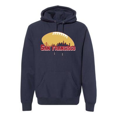 San Francisco Skyline Football Sports Fan Premium Hoodie