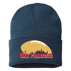 San Francisco Skyline Football Sports Fan Sustainable Knit Beanie