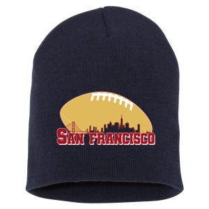 San Francisco Skyline Football Sports Fan Short Acrylic Beanie