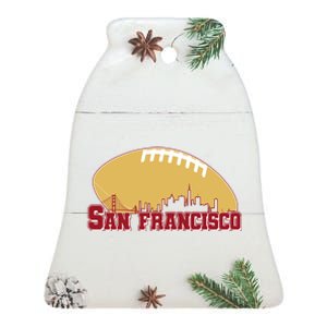 San Francisco Skyline Football Sports Fan Ceramic Bell Ornament