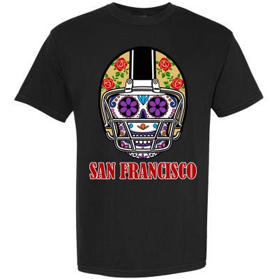 San Francisco Sugar Skull Football Fan Garment-Dyed Heavyweight T-Shirt