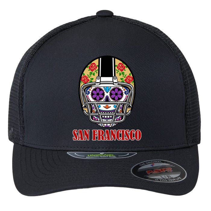 San Francisco Sugar Skull Football Fan Flexfit Unipanel Trucker Cap