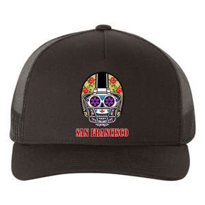 San Francisco Sugar Skull Football Fan Yupoong Adult 5-Panel Trucker Hat