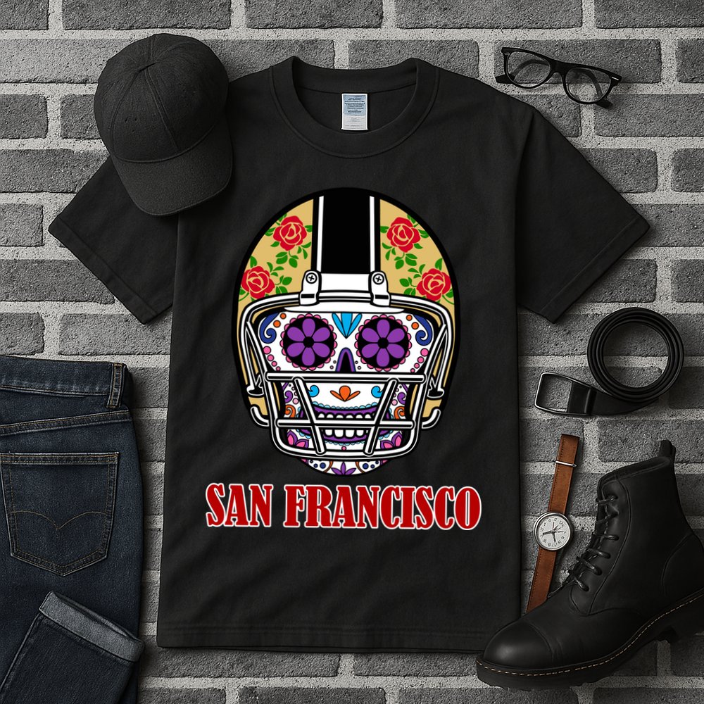 San Francisco Sugar Skull Football Fan Tall T-Shirt