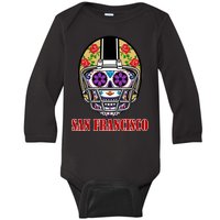 San Francisco Sugar Skull Football Fan Baby Long Sleeve Bodysuit