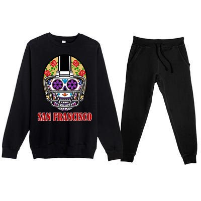 San Francisco Sugar Skull Football Fan Premium Crewneck Sweatsuit Set