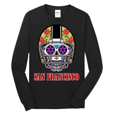 San Francisco Sugar Skull Football Fan Tall Long Sleeve T-Shirt