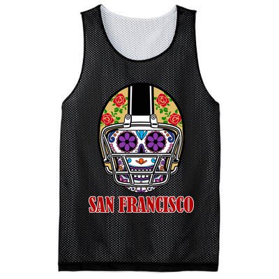 San Francisco Sugar Skull Football Fan Mesh Reversible Basketball Jersey Tank