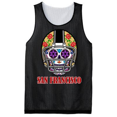 San Francisco Sugar Skull Football Fan Mesh Reversible Basketball Jersey Tank