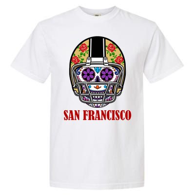 San Francisco Sugar Skull Football Fan Garment-Dyed Heavyweight T-Shirt