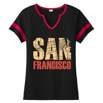 San Francisco Vintage Emblem Ladies Halftime Notch Neck Tee