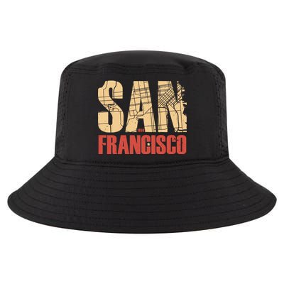 San Francisco Vintage Emblem Cool Comfort Performance Bucket Hat