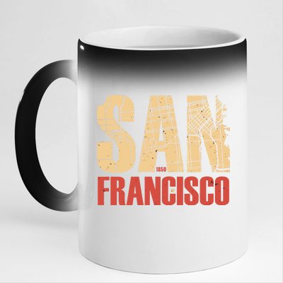 San Francisco Vintage Emblem 11oz Black Color Changing Mug