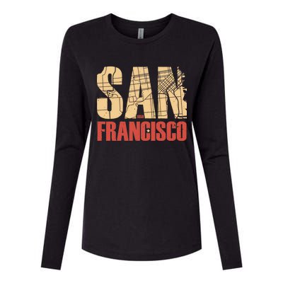 San Francisco Vintage Emblem Womens Cotton Relaxed Long Sleeve T-Shirt