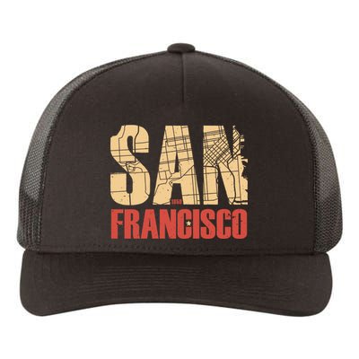 San Francisco Vintage Emblem Yupoong Adult 5-Panel Trucker Hat