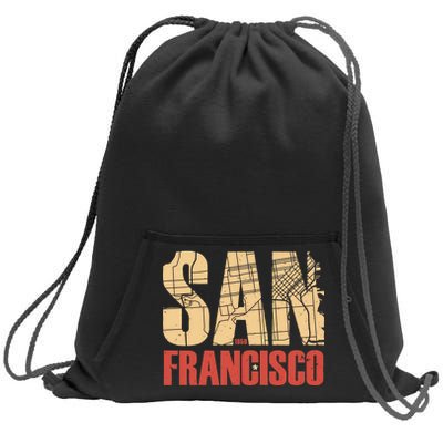 San Francisco Vintage Emblem Sweatshirt Cinch Pack Bag