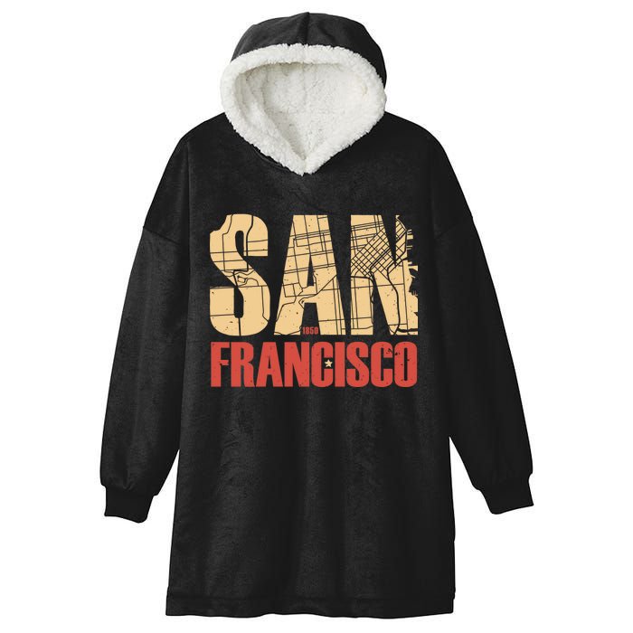 San Francisco Vintage Emblem Hooded Wearable Blanket