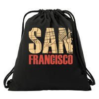 San Francisco Vintage Emblem Drawstring Bag