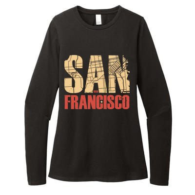 San Francisco Vintage Emblem Womens CVC Long Sleeve Shirt