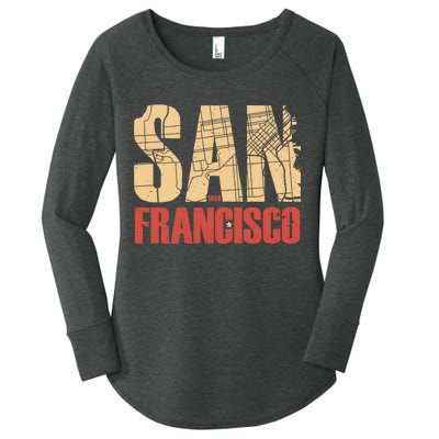 San Francisco Vintage Emblem Women's Perfect Tri Tunic Long Sleeve Shirt