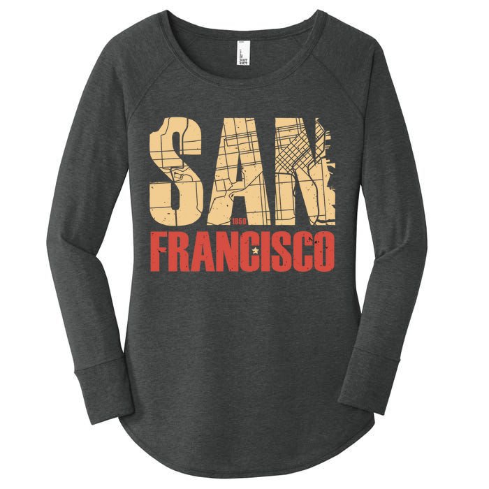 San Francisco Vintage Emblem Women's Perfect Tri Tunic Long Sleeve Shirt