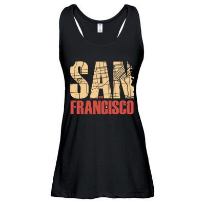 San Francisco Vintage Emblem Ladies Essential Flowy Tank