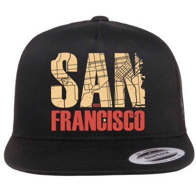 San Francisco Vintage Emblem Flat Bill Trucker Hat