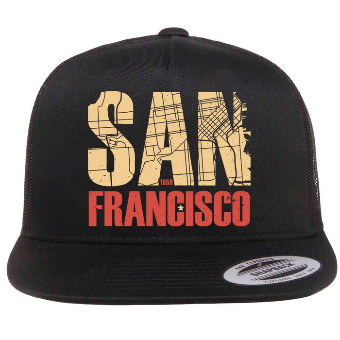 San Francisco Vintage Emblem Flat Bill Trucker Hat